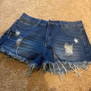 Amazon denim jean shorts Daisy dukes size large 10 12 NEW